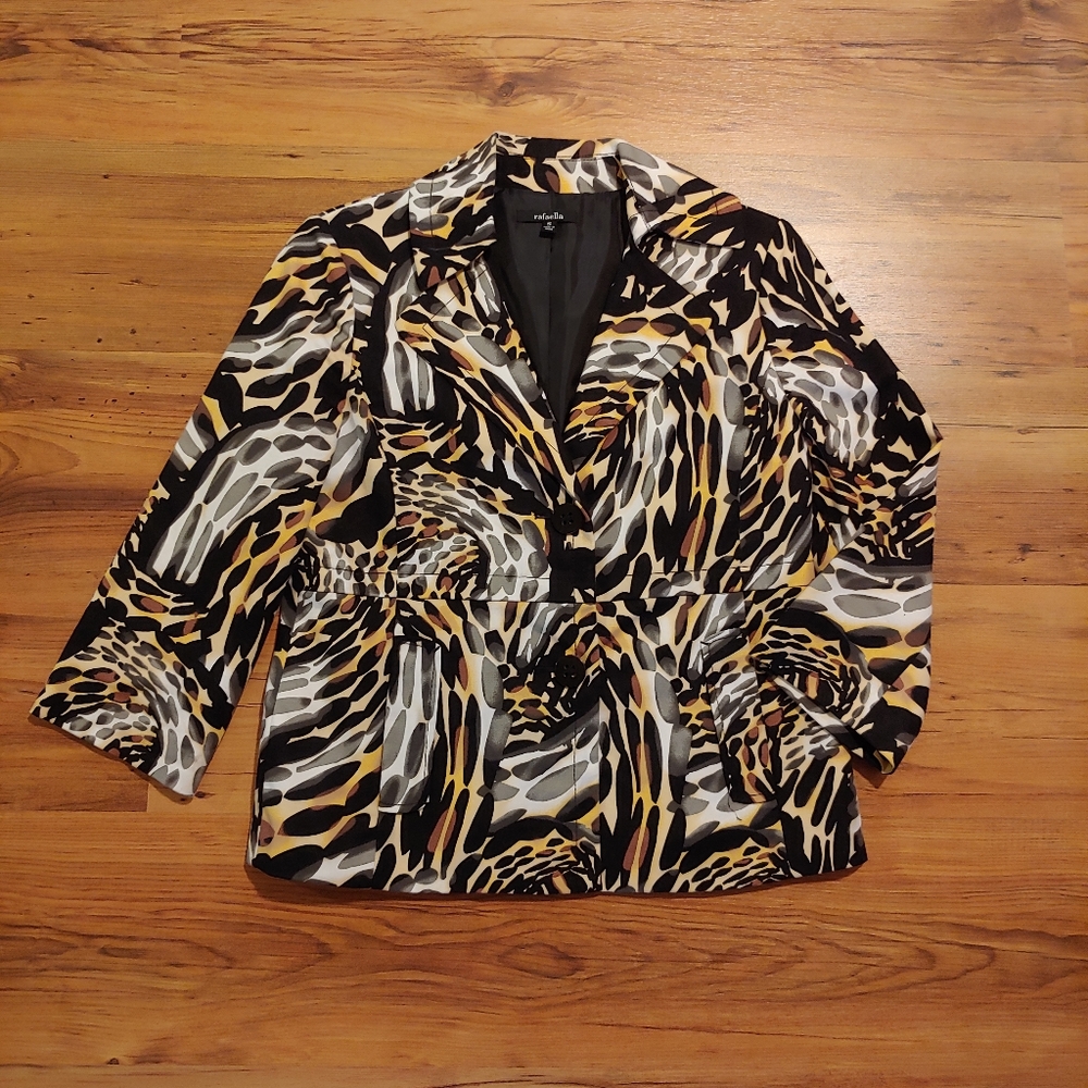 Rafaella Animal Print Jacket Size Small